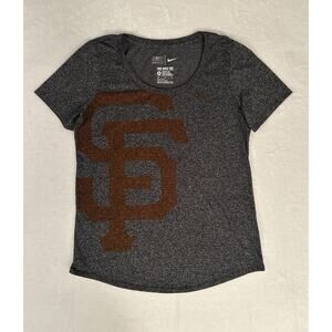 Nike Women's San Francisco Giants Shirt Size Medium Dark Heather Gray Round Neck